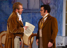 Michael Zabanoff och Eugene Amesmann i Das Dreimäderlhaus på Stadttheater i Baden bei Wien. Foto: Christian Husar.