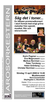 Säg det i toner... Konsert Arosorkestern Musikmuseet i Stockholm den 13 april 2008.
