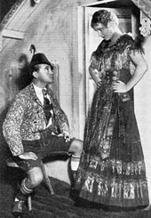 Max Hansen och Margit Rosengren i Värdshuset Vita Hästen på Oscarsteatern i Stockholm år 1935.