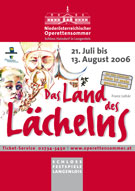 Affisch Das Land des Lächelns i Langenlois, Österrike sommaren 2006.