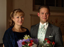 Eva Magnusson och Samuel Petersson i Österåkers kyrka den 2 november 2008.