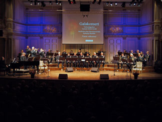 Galakonsert Musikaliska 5 januari 2013. Karlbergs Musikkår i inledande fanfar.