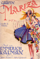 Grevinnan Mariza. Originalnoter från 1924.