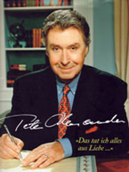 Peter Alexander. Bild på omslag till Das tat ich alles aus Liebe ... Jubileumsbok med anledning av 80-årsdagen den 30 juni 2006.