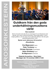 Program konsert Arosorkestern Västerås Konsesrthus den 16 november 2009.