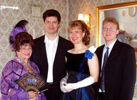 Anne-Lie Kinnunen, Michael Schmidberger, Eva Magnusson och Samuel Skönberg på Solnadals Värdshus den 8 maj 2005.