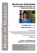 Informationsblad konsert Eva Magnusson i Bad Ischl, Österrike den 18 juli 2005.