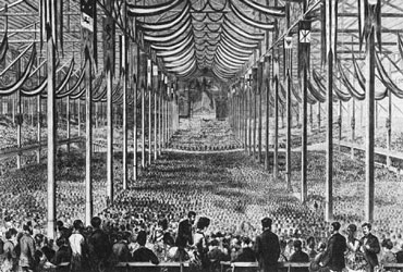 Johann Strauss d y dirigerar vid The Peace Jublilee Festival i Boston år 1872.