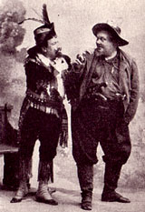 Gustaf Adolf Lund och Axel Ringvall i Frihetsbrderna av Jacques Offenbach - den allra frsta uppsttningen p Oscarsteatern. Premir i december 1906.